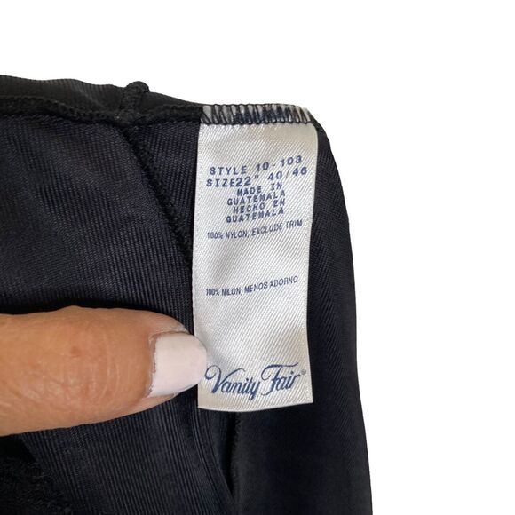 Vanity Fair Laced Trim Dress Slip Full Nylon Size 40 Lingerie Black Adjustable - Picture 7 of 9